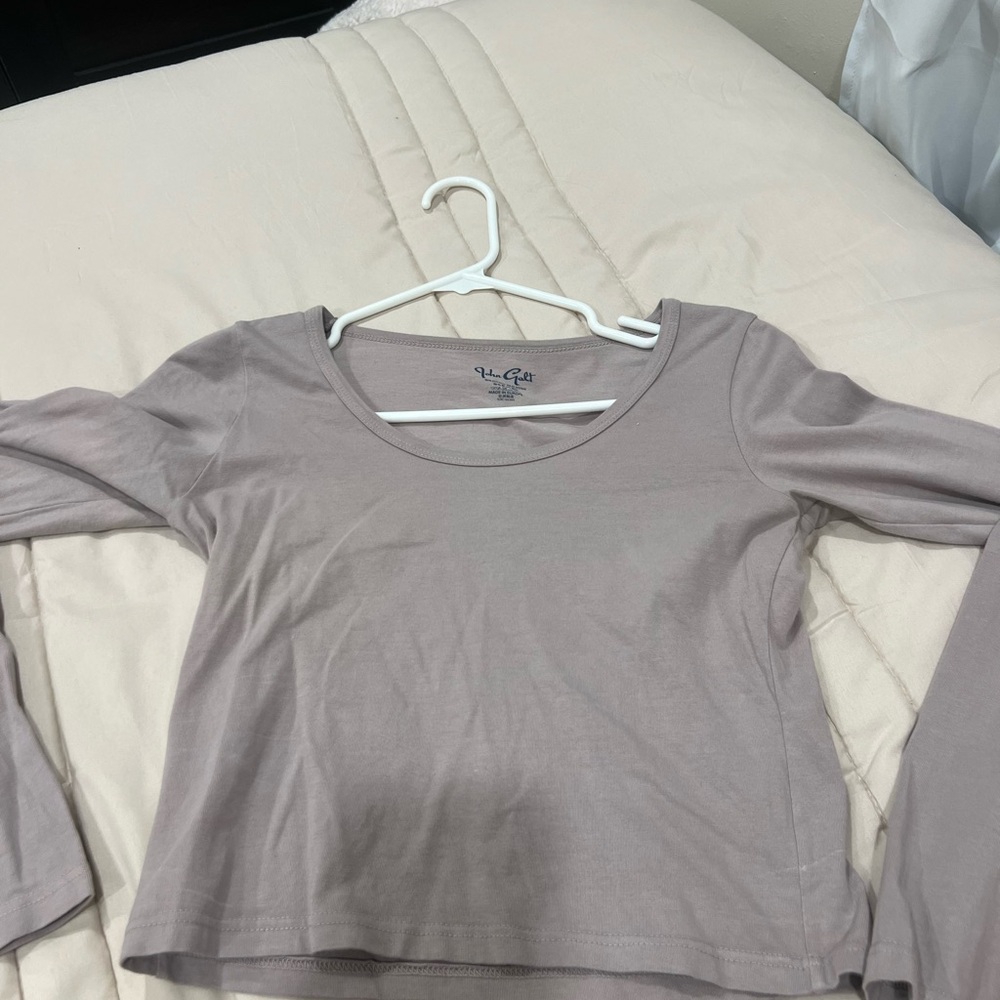 John Galt Taupe Long Sleeve Top